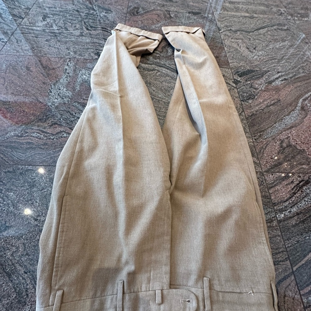 Tan Linen Trousers hardwood